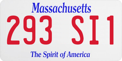 MA license plate 293SI1