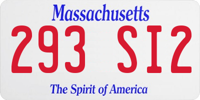 MA license plate 293SI2