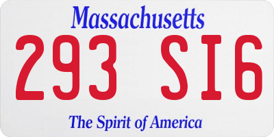 MA license plate 293SI6