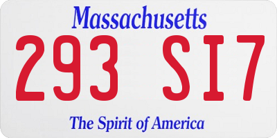 MA license plate 293SI7