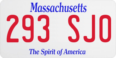 MA license plate 293SJ0