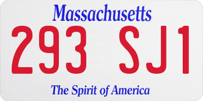 MA license plate 293SJ1