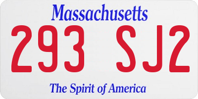 MA license plate 293SJ2