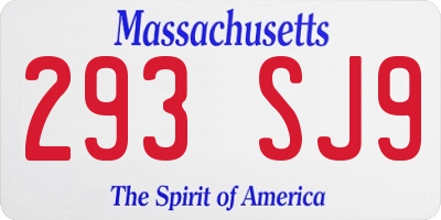 MA license plate 293SJ9