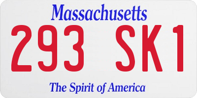 MA license plate 293SK1
