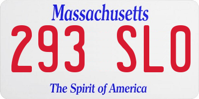 MA license plate 293SL0