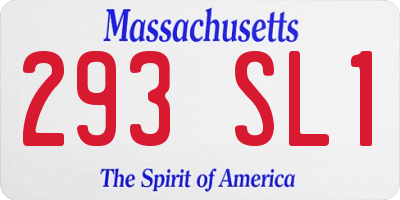 MA license plate 293SL1