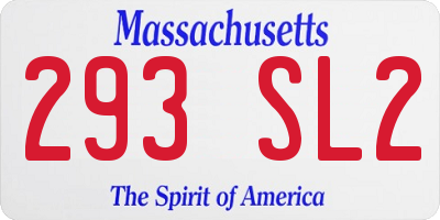MA license plate 293SL2