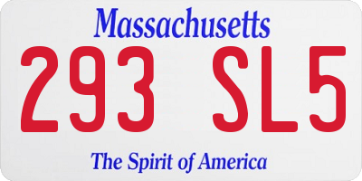 MA license plate 293SL5