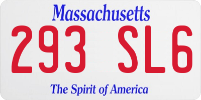 MA license plate 293SL6