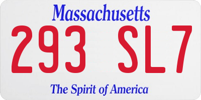 MA license plate 293SL7