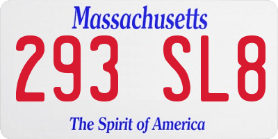 MA license plate 293SL8