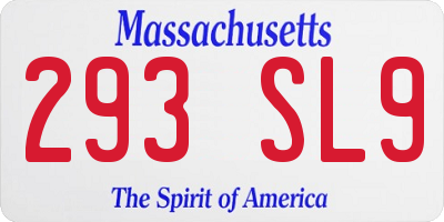 MA license plate 293SL9