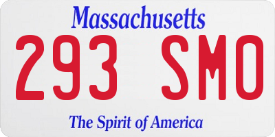 MA license plate 293SM0