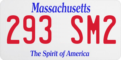 MA license plate 293SM2
