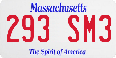 MA license plate 293SM3