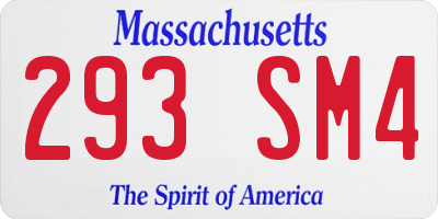 MA license plate 293SM4