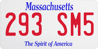 MA license plate 293SM5
