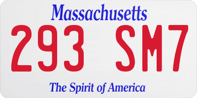 MA license plate 293SM7