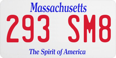 MA license plate 293SM8