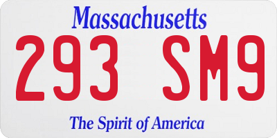 MA license plate 293SM9