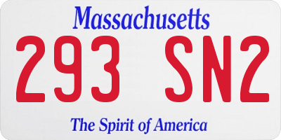 MA license plate 293SN2