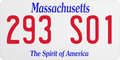 MA license plate 293SO1