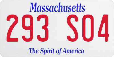 MA license plate 293SO4