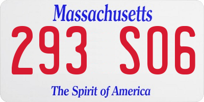 MA license plate 293SO6