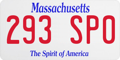 MA license plate 293SP0