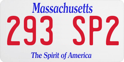 MA license plate 293SP2