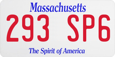 MA license plate 293SP6