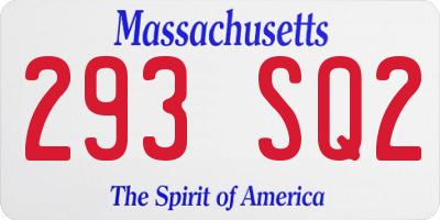 MA license plate 293SQ2