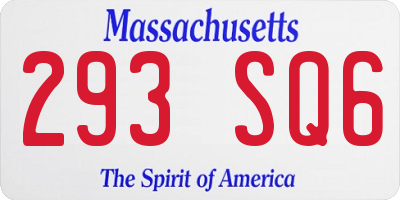 MA license plate 293SQ6