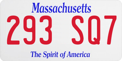 MA license plate 293SQ7