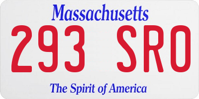 MA license plate 293SR0