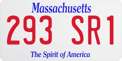 MA license plate 293SR1