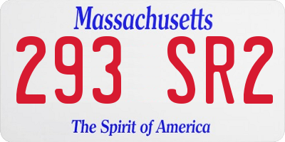 MA license plate 293SR2
