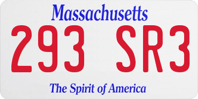 MA license plate 293SR3
