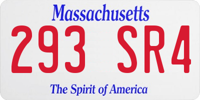 MA license plate 293SR4