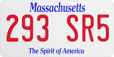MA license plate 293SR5
