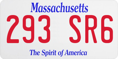 MA license plate 293SR6
