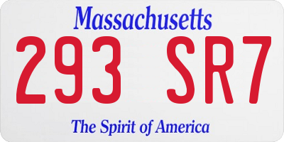 MA license plate 293SR7
