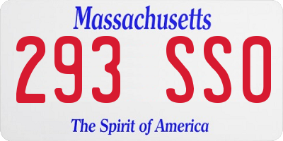 MA license plate 293SS0