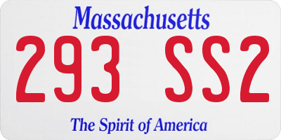 MA license plate 293SS2