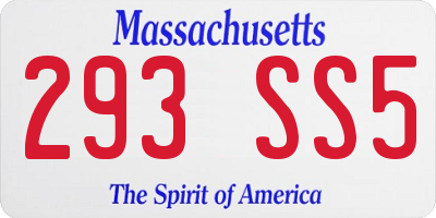 MA license plate 293SS5