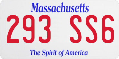 MA license plate 293SS6