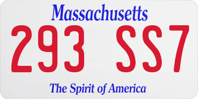 MA license plate 293SS7