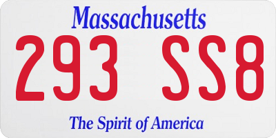 MA license plate 293SS8
