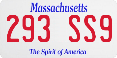 MA license plate 293SS9